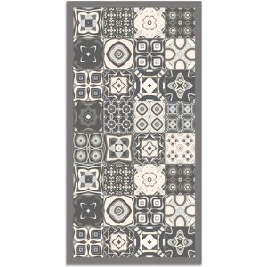 Home and Living Tapis vinyle carreaux ciments gris 80x250cm Gris 250x0x80cm