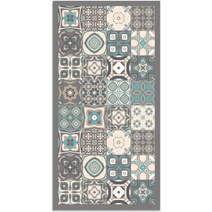 Home and Living Tapis vinyle carreaux ciments bleu 140x200cm