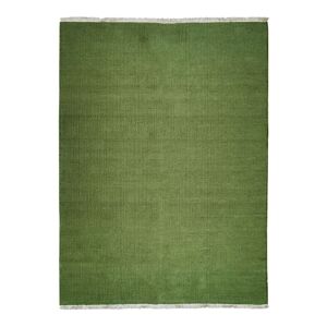 The Deco Factory Tapis en jute et coton avec franges vert fonce 160x230