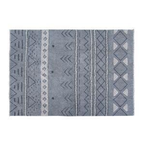 Lorena Canals Tapis ethnique berbère en laine bleu 170x240 Gris 240x3x170cm
