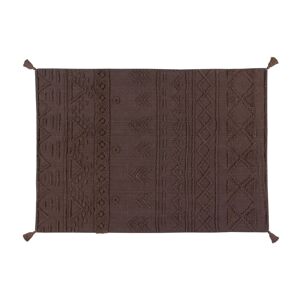 Tapis ethnique berbère en coton marron 140x200