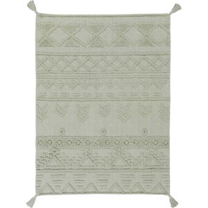 Lorena Canals Tapis ethnique berbère en coton olive 120x160 Beige 160x2x120cm