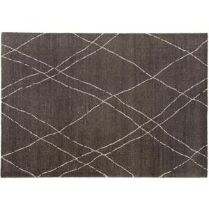 Oviala Tapis rectangulaire motif berbère gris anthracite 160 x 230 cm