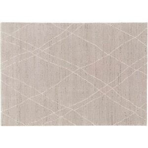 Oviala Tapis rectangulaire motif berbere gris clair 200 x 290 cm