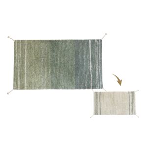 Tapis lavable en coton bleu 80x140