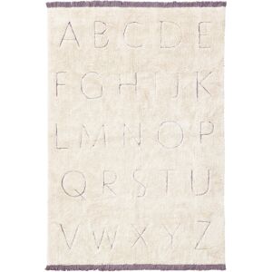 Lorena Canals Tapis lavable alphabet en coton blanc 140x200 Beige 200x1x140cm