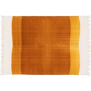 Oviala Tapis rectangulaire en laine tissé à plat jaune/ orange 160 x 230 cm