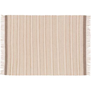 Oviala Tapis rectangulaire raye en laine et jute tisse a plat 120 x 170 cm