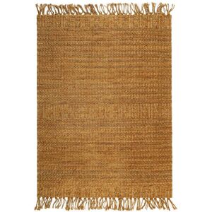 Green Loop Tapis tresse en jute couleur naturelle a franges 80x300