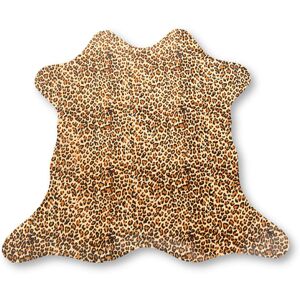 Esbeco Tapis en peau de vache zoo bebe leopard sauvage sur beige 85x80