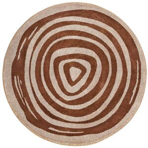 Esprit Tapis rond motif spirale brique et brun chiné 120 D - Publicité