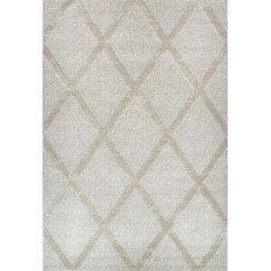 Nazar Tapis de salon motif losange crème 200x290 Beige 290x2x200cm