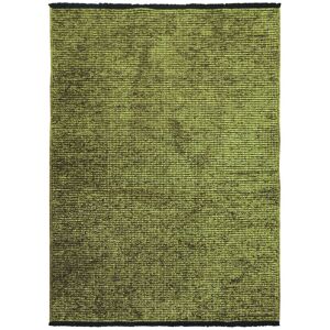 The Deco Factory Tapis tisse plat coton noir et reflet lumiere vert 160x230