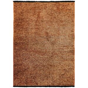 The Deco Factory Tapis tisse plat coton noir et reflet lumiere orange 160x230