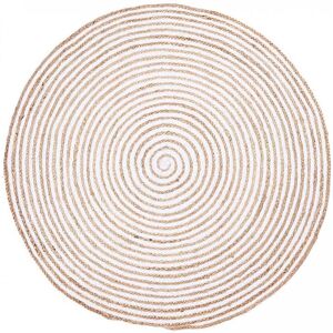 Un amour de tapis Tapis rond en jute blanc 150x150 rond