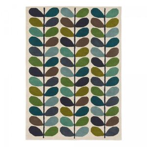 Orla Kiely Tapis salon 200x280 cm tufte main en laine bleu