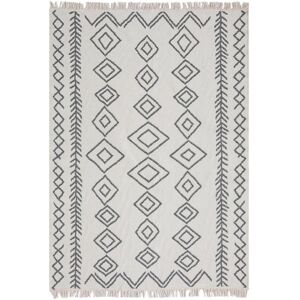 Un amour de tapis Tapis kilim 160x230 en coton ecru OEKO-TEX®