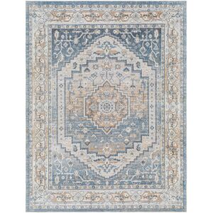 Surya Tapis Vintage Lavable en Machine Bleu/Gris 160x213