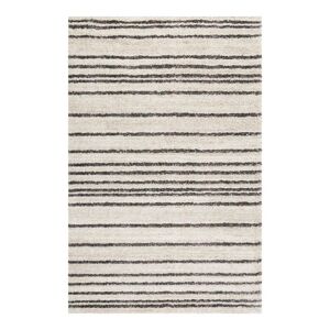 Esprit Tapis a poils longs raye beige chine et gris 200x290