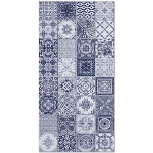 Home and Living Tapis vinyle carreaux ciments nijar bleu 300x200cm