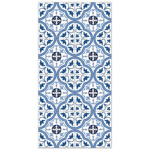 Home and Living Tapis vinyle carreaux ciments fleur bleu 80x300cm Bleu 80x0x300cm