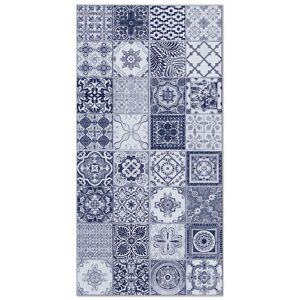 Home and Living Tapis vinyle carreaux ciments nijar bleu 80x250cm Bleu 80x0x250cm