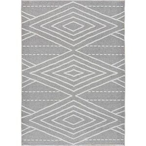 Atticgo Tapis à motifs ethniques gaufrés gris, 120170 cm