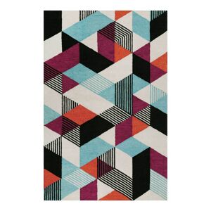 Esprit Tapis fait main a poil ras motif colore 80x150