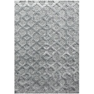 AlloTapis Tapis géométrique scandinave en polypropylène gris 80x150