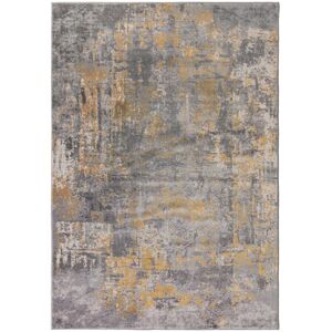 Tapis rayé design en polypropylène jaune 160x230