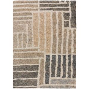 Atticgo Tapis shaggy, gris et beige, 133X190 cm Gris 190x3x133cm