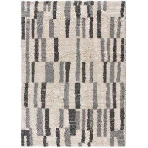 Atticgo Tapis shaggy aux textures mélangées argent, 160X230 cm Gris 230x3x160cm