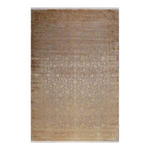 Esprit Tapis classique toucher soyeux vintage jaune dore a relief 133x200