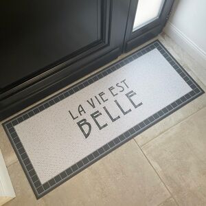 99Deco Tapis Vinyle Large l120xH200cm Gris Mosaïque