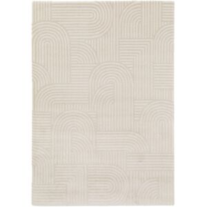 Drawer Tapis contemporain a motif geometrique ecru 160x230 cm