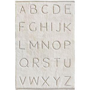 The Deco Factory Tapis 100% coton motif alphabet cisaille-relief naturel 100x150