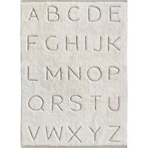 The Deco Factory Tapis 100% coton motif alphabet cisaillé-relief naturel 100x150