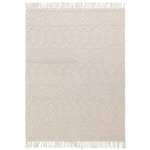 Novatrend Tapis de salon en laine blanc 120x170 cm Blanc 170x0x120cm