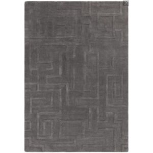 Novatrend Tapis de salon en laine gris anthracite 120x170 cm Gris 170x0x120cm