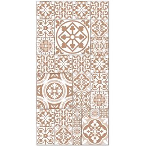 Home and Living Tapis vinyle carreaux ciments talavera brun 140x200cm