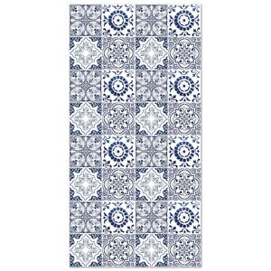 Home and Living Tapis vinyle carreaux ciments grenade bleu 300x200cm