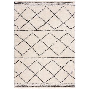 Tapis géométrique orientale en polypropylène ivoire 160x230