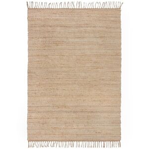 Tapis de salon en jute naturel avec franges Chenille 120 x 170