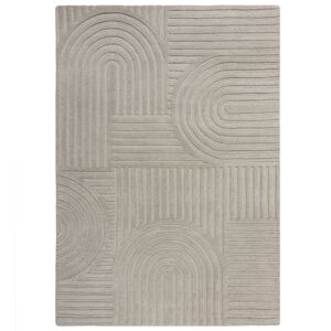 Tapis en laine gris 3D zen 160 x 230