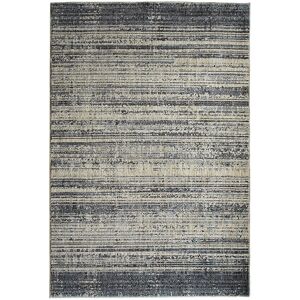 The Deco Factory Tapis recycle motif lignes gris noir 160X230