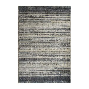 The Deco Factory Tapis recyclé motif lignes gris noir 160X230 - Publicité