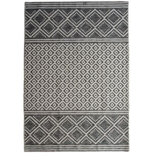 The Deco Factory Tapis en polypropylene et coton motif croisillons gris 160x230