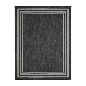 The Deco Factory Tapis interieur-exterieur aspect jute motif cadre noir 195x275