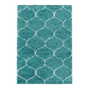 AlloTapis Tapis geometrique baroque en polypropylene bleu 240x340 Bleu 340x1x240cm