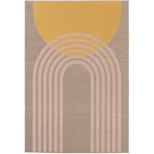 Drawer Tapis contemporain a motif geometrique jaune moutarde 120x170 cm